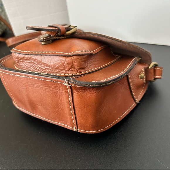 Patricia Nash Small Saddlebag Crossbody in British Tan Leather - Picture 8 of 13